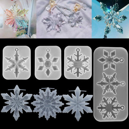Charming Snowflake DIY Craft Set for Unique Christmas Jewelry and Ornaments
