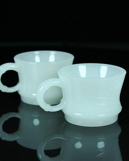 Sophisticated White Jade Glass Coffee Cup Set - Elevate Your Drinking Experience