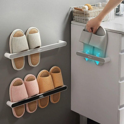 Multifunctional Wall-Mounted Bathroom Towel and Flip-Flop Storage Rack