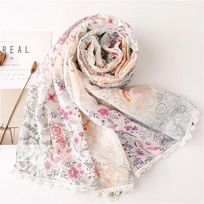 Luxurious Blue Porcelain Cashmere Blend Shawl - The Perfect Accessory for Any Occasion