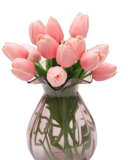 Lifelike PU Tulip Floral Arrangement - 5-Piece Set for Stylish Home Accents