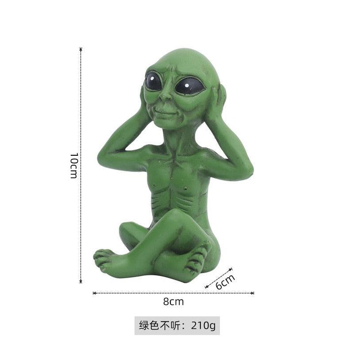 Extraterrestrial Joy: Whimsical Alien Figurine Garden Set