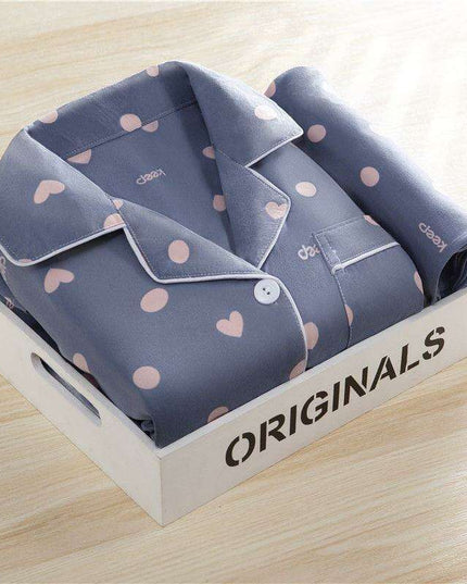 Playful Polka Dot Pajama Set with Fun Cartoon Trousers