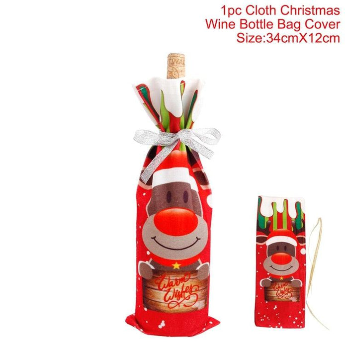 Festive Christmas Wine Bottle Cover for Holiday Joy and Elegance