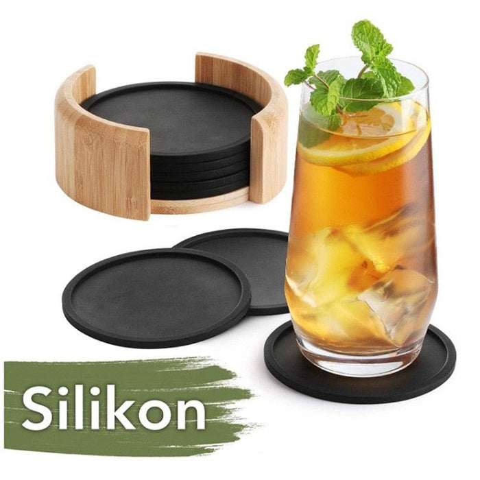 Stylish Silicone Coaster Collection - Sophisticated Home and Office Accessory