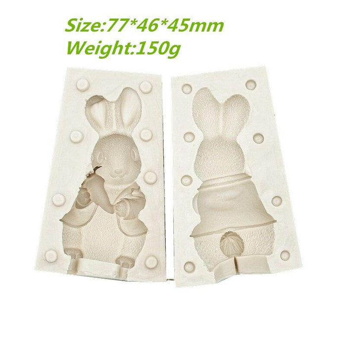 3D Rabbit Silicone Mold Set for Baking and Chocolate Making