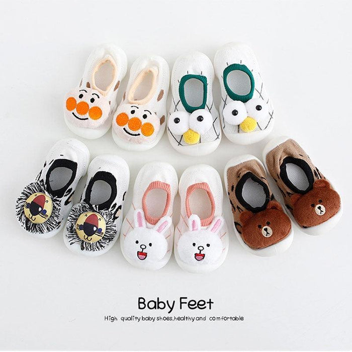 Baby's Non-Slip Cotton Socks with Rubber Soles