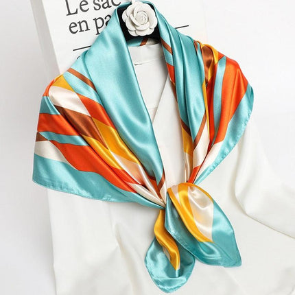 Elegant 90x90cm Silk-Feel Scarf for Women - Luxurious and Versatile Accessory