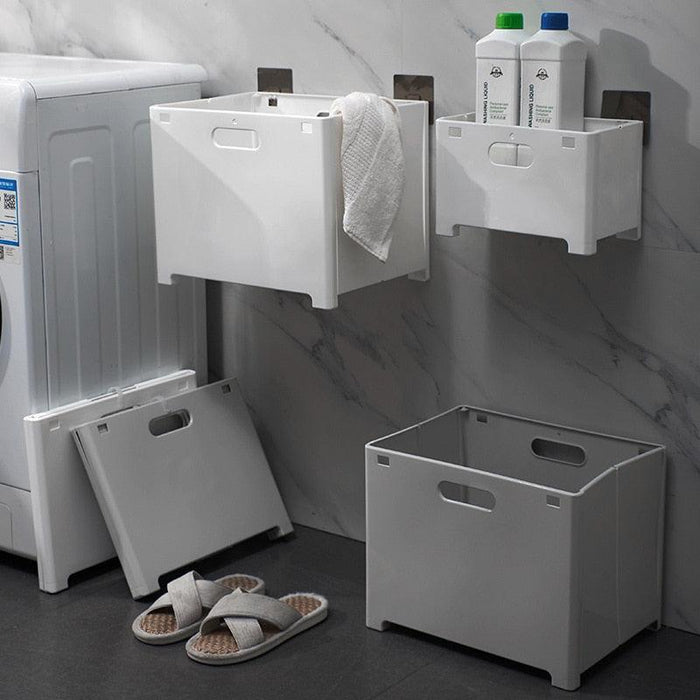 Foldable Laundry Hamper: Space-Saving Wall-Mounted Storage Solution