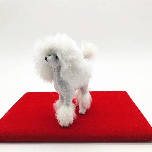 4 Inch Pink Poodle Figure Simulation Dog Plush Toys Gift Crafts Home Decoration Living Room Decoration-0-Très Elite-White-Très Elite