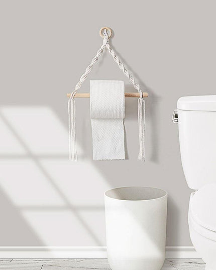 Handcrafted Bohemian Macrame Toilet Paper Holder - Unique Bathroom Decor Accessory