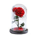 Eternal Elegance: Opulent Heart-Shaped Forever Roses in Glass Enclosure