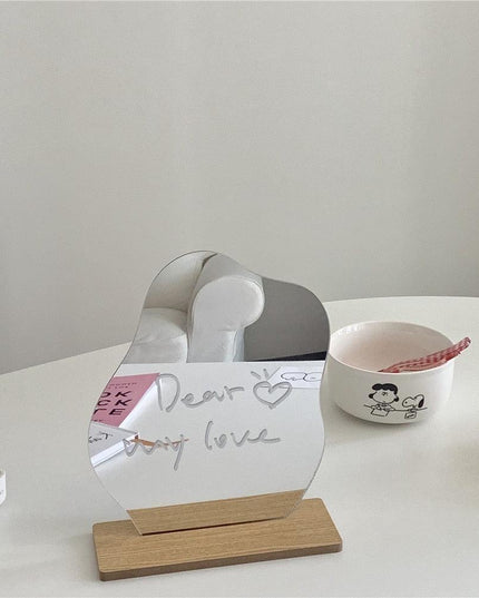 Modern Acrylic Vanity Mirror Set with Stylish Wooden Stand