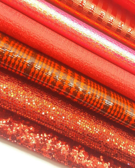 Crimson Glitter Faux Leather Crafting Sheets: Unleash Your Imagination