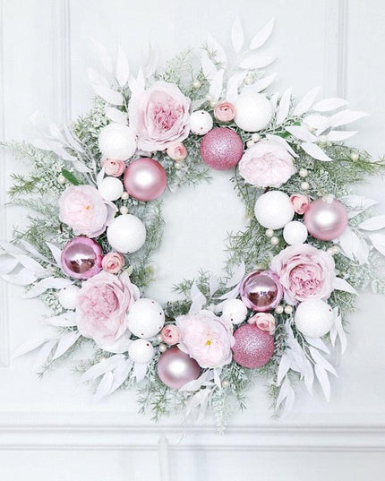 Joyful Holiday Elegance Christmas Wreath: Exquisite Door Decor