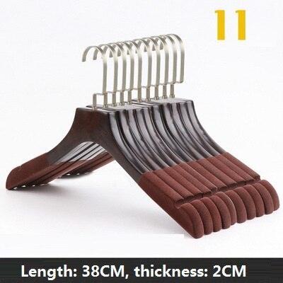 Elegant Wardrobe Enhancement: 10-Piece Premium Solid Wood Hanger Set