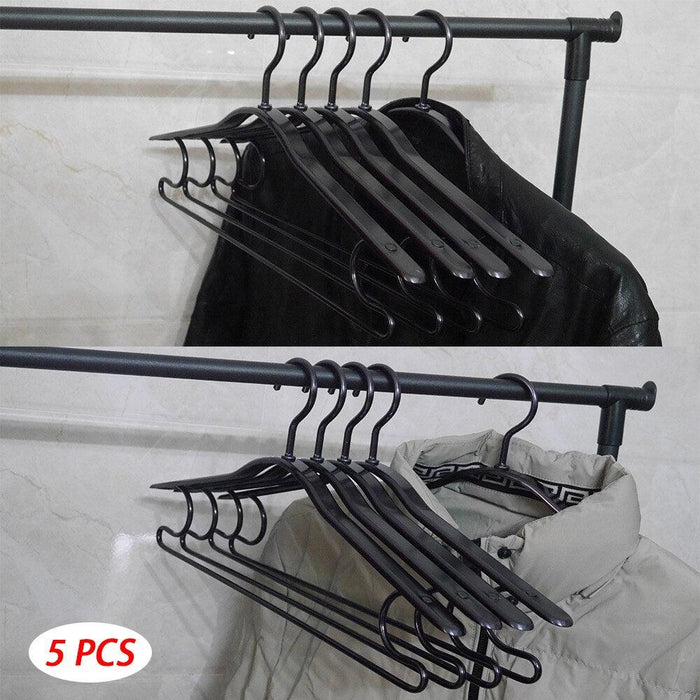 5-Pack Sturdy Aluminum Alloy Non-Slip Clothes Hanger Set