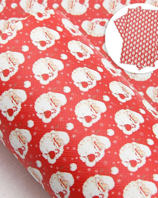 Crimson Holiday Faux Leather Crafting Kit - DIY Festive Fabric Set