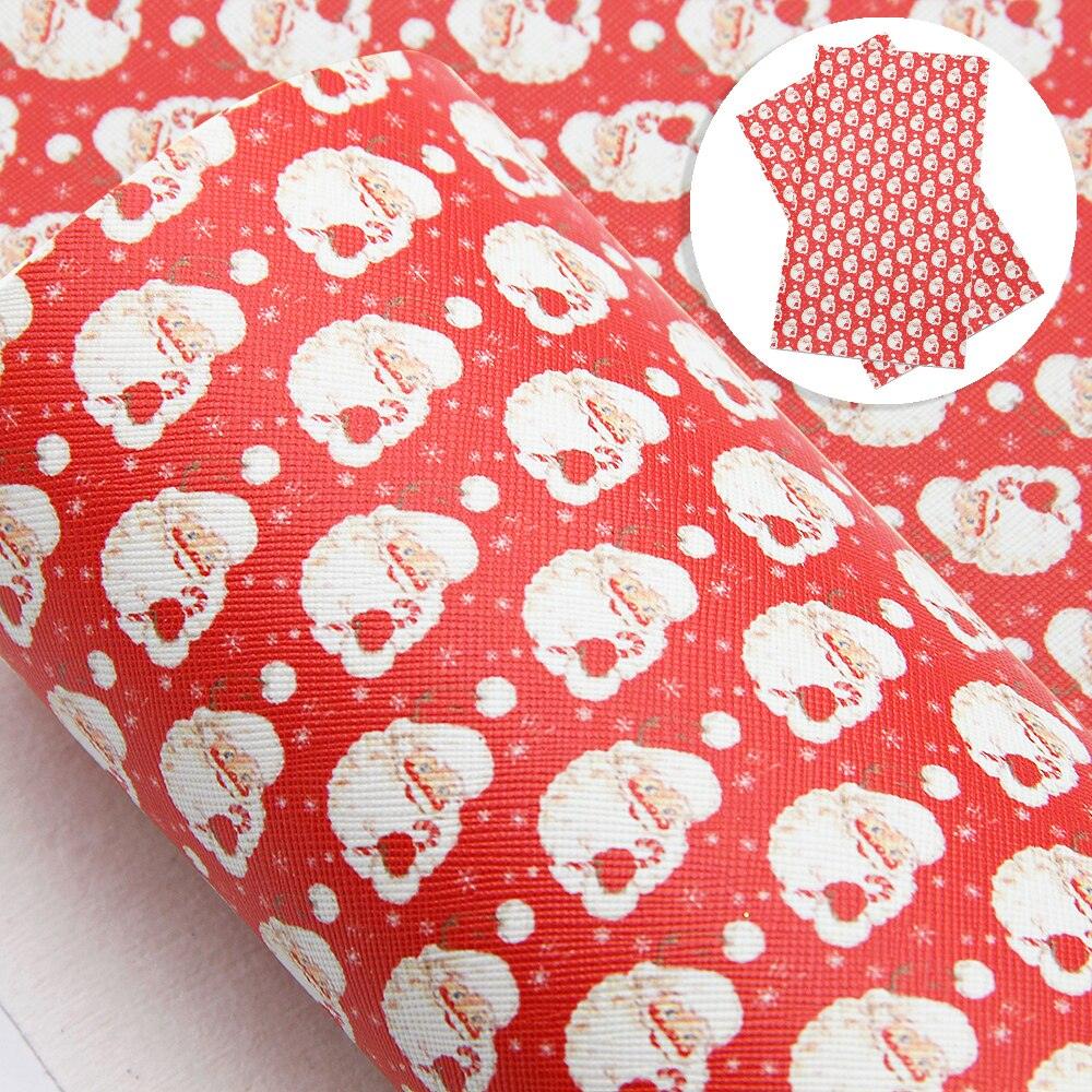 Festive Red Christmas Faux Leather Fabric for Crafting Festive Bows and Bags