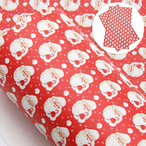 Festive Red Faux Leather Fabric for Christmas Crafting Projects