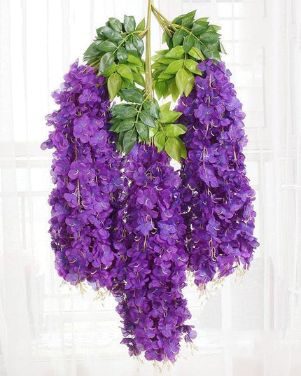 45-Inch Elegant Silk Wisteria Flower Set - Pack of 12 for Exquisite Home and Event Decoration