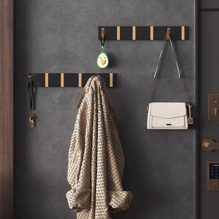 Modern Black Gold Compact Folding Towel Rack