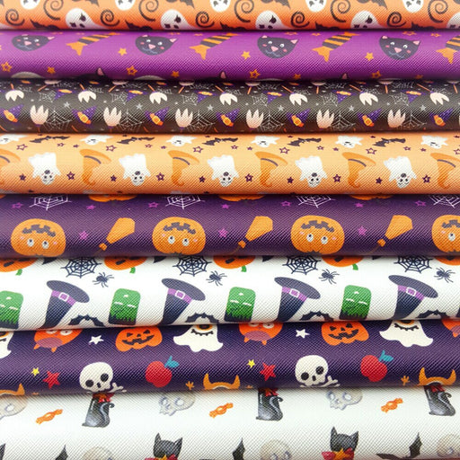 Spooky Halloween Printed Faux Leather Sheets - Crafters' Delight 🎃