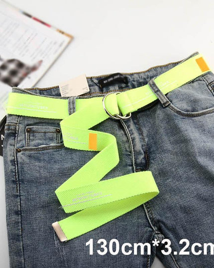 Trendy Unisex Harajuku Letter Printed Canvas Belt - Essential Accessory for Style Aficionados