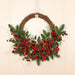 DIY Rustic Christmas Wreath Frame with Pine Cones and Berry Accents