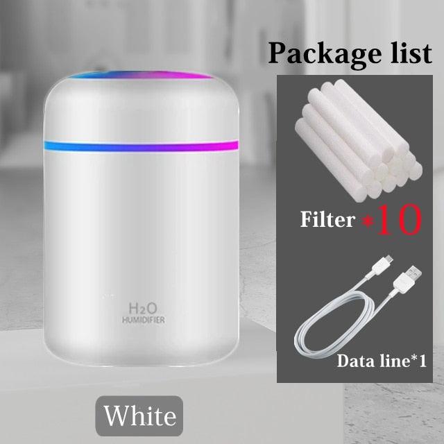 Vibrant USB Aroma Diffuser and Humidifier with Dual Mist Options and Soothing Night Light