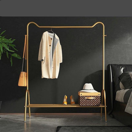 Chic Golden Steel Pipe Garment Drying Rack for Stylish Home Organization