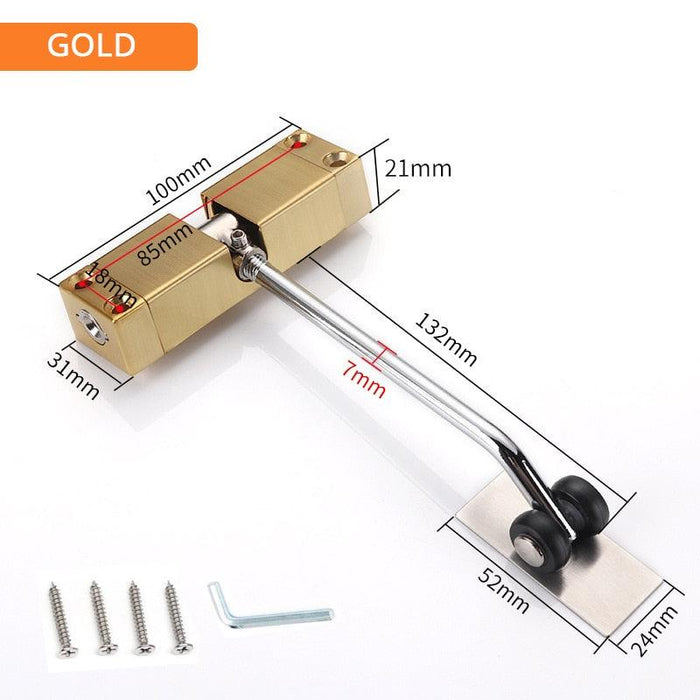 Adjustable Stainless Steel Spring Door Closer for Doors of Various Sizes