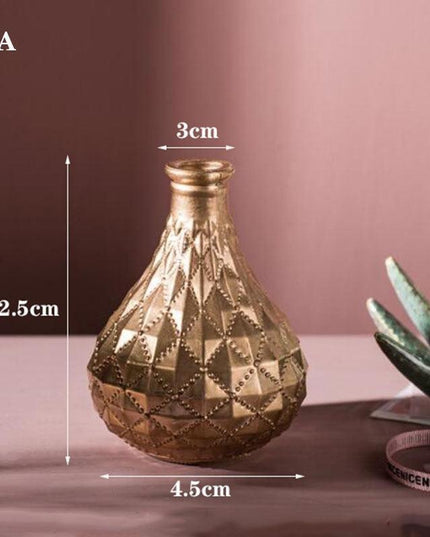 Exquisite Golden Glass Vase: Transform Your Home with Elegance