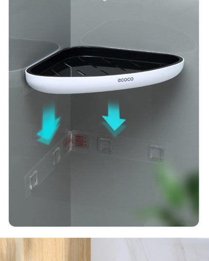 Smart Triangular Bathroom Organizer with Drainage System