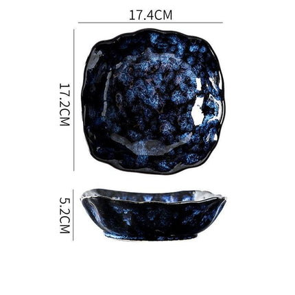 Sophisticated Blue Ceramic Tableware Set - Elevate Your Dining Experience with Elegance