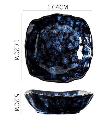 Sophisticated Blue Ceramic Tableware Set - Elevate Your Dining Experience with Elegance