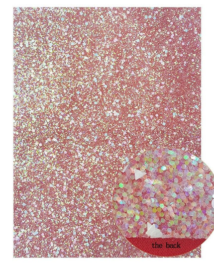 Shimmering Red Chunky Glitter Craft Fabric Sheets - A4 Size for DIY Projects