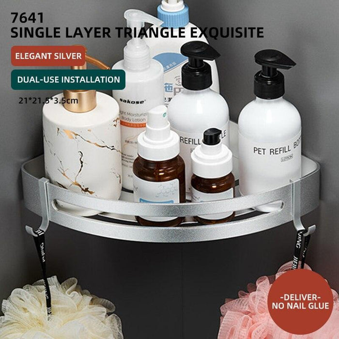 Luxurious Space Aluminum Bathroom Shelves: Stylish Wall-Mounted Storage Solution