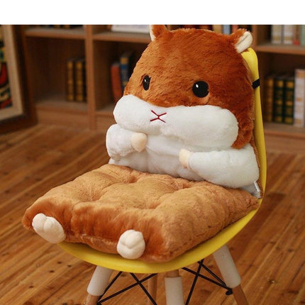 Charming Hamster-Themed Lumbar Support Pillow for Office Comfort