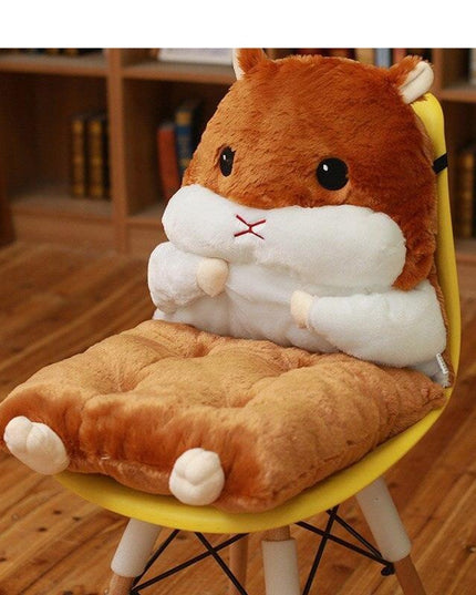 Charming Hamster-Themed Lumbar Support Pillow for Office Comfort