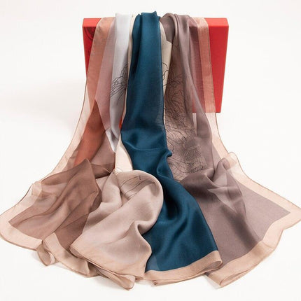 Elegant Silk Chiffon Scarf - Timeless Sophistication for Women