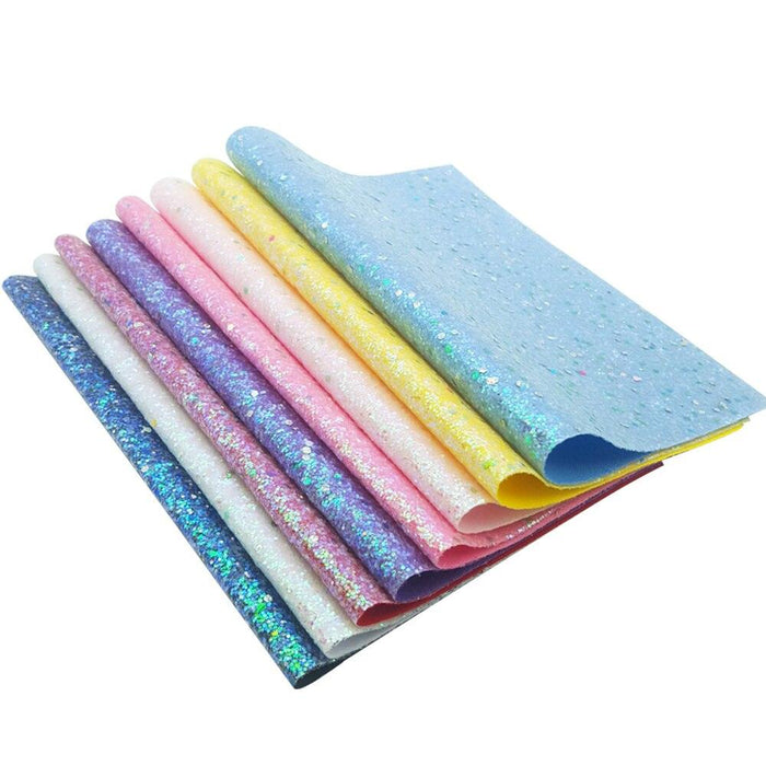 Chunky Glitter PU Leather Sheets - Add Glamour to Your DIY Crafts!