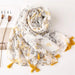Luxurious Blue Porcelain Cashmere Blend Shawl - The Perfect Accessory for Any Occasion