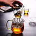 Chinese Kung Fu Tea Ceremony Glass Teapot Set with Transparent Stripe