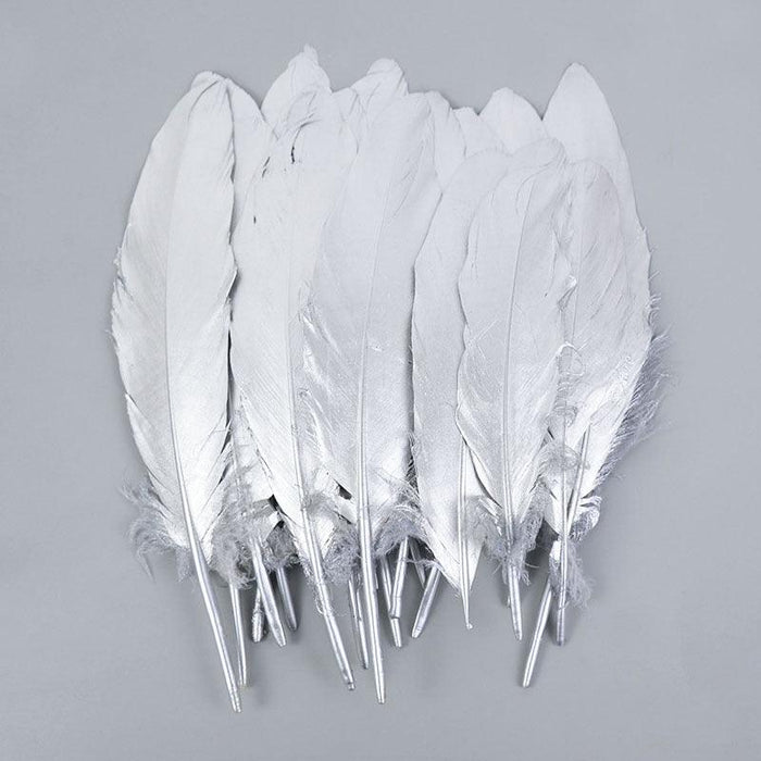 Luxurious Gold-Tipped Feather Set for Elegant Event Décor and Creative Crafting