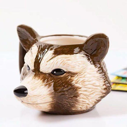 Charming 3D Raccoon Ceramic Mug Collection