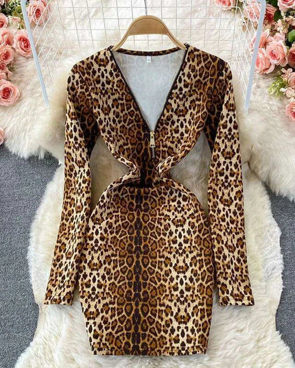Chic Leopard Print Bodycon Dress - Autumn 2022 Luxe Essential
