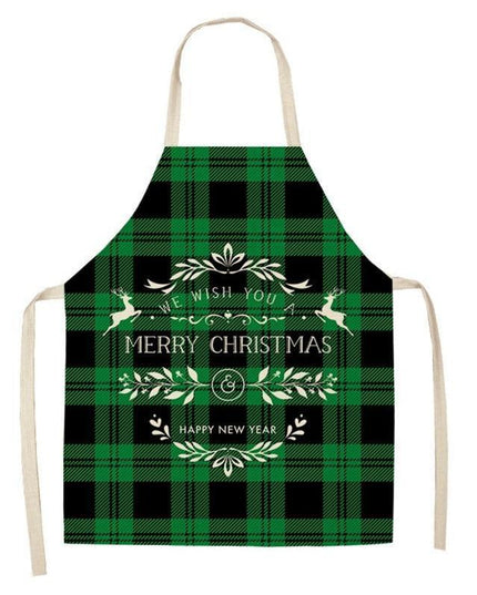 Merry Christmas Linen Cooking Apron - Essential Festive Attire & Gift Idea