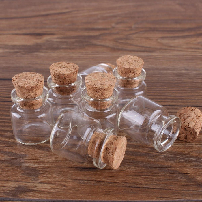 Glass Wishing Bottles Set for Wedding Favors - 10pcs with Cork Stoppers