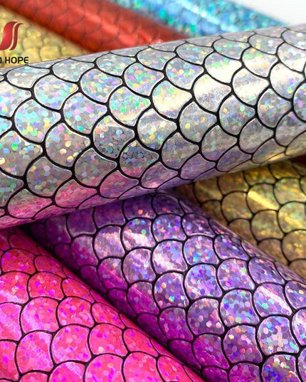Holographic Mermaid Faux Leather - Ultimate DIY Essential for Creators
